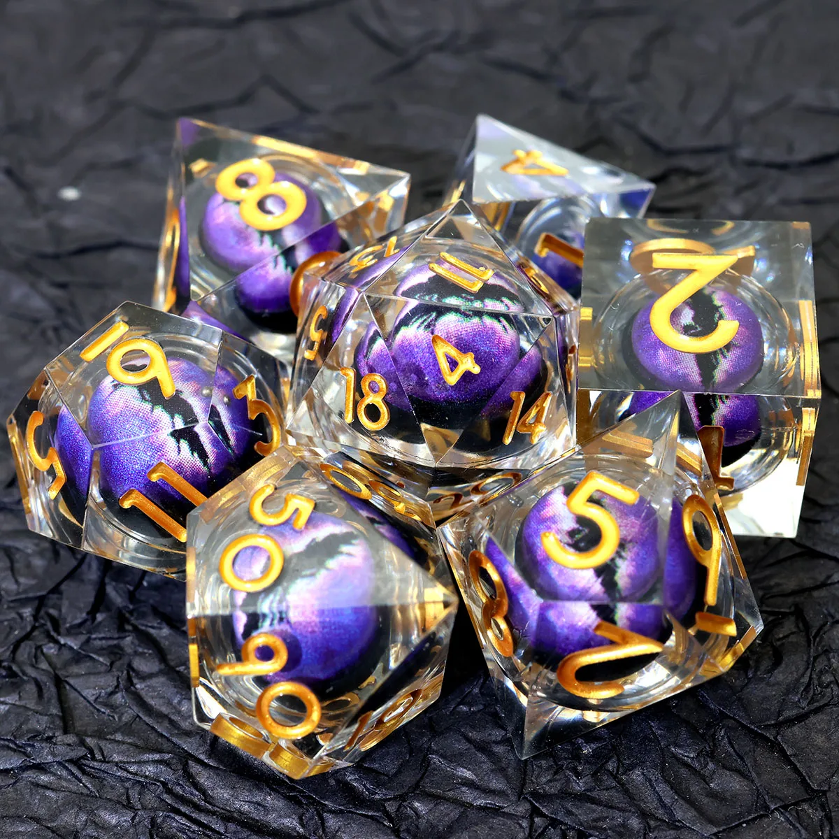 Board Games 7 Pieces Dragon Eye Dice Resin DND Dice Set For Role Playing Table Game DND Gift RPG Move Eye Dice-D3