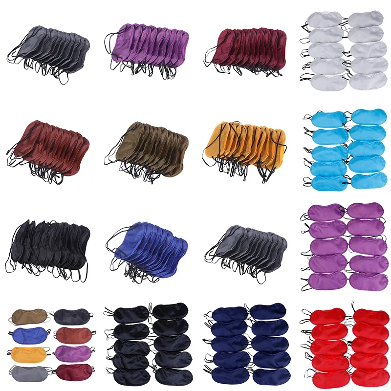 10 sztuk wygodna maska do spania cień pokrywa Blindfold noc śpiąca pomoc podróżna maska do spania Blindfold Eyepatch Sleepmasker — zdjęcie 2