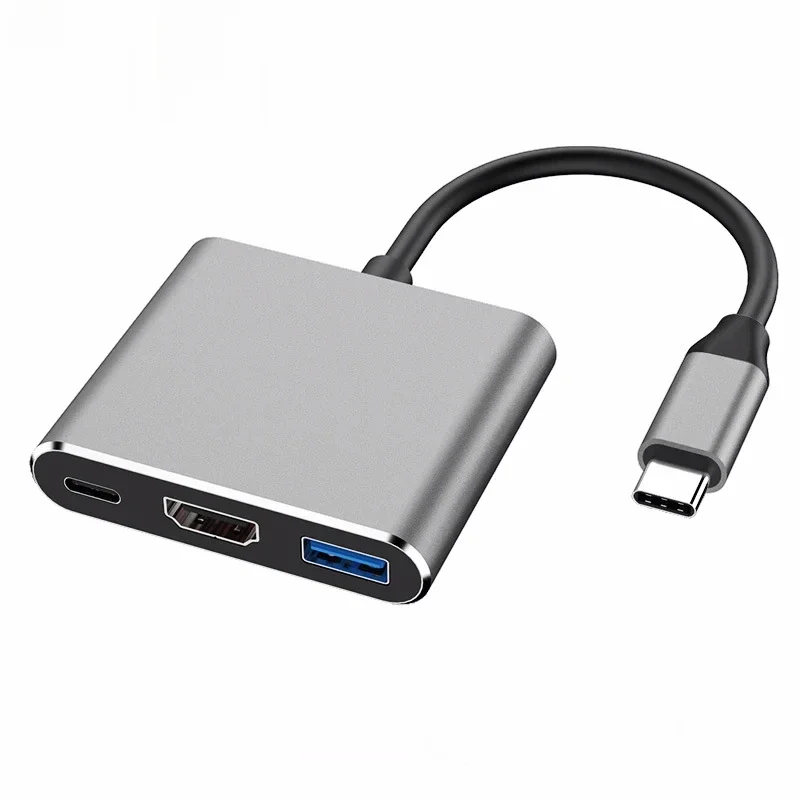 Adaptador de carregamento USB para Macbook Air 12, 3 em 1, USB-C, Hub, macho para fêmea, compatível