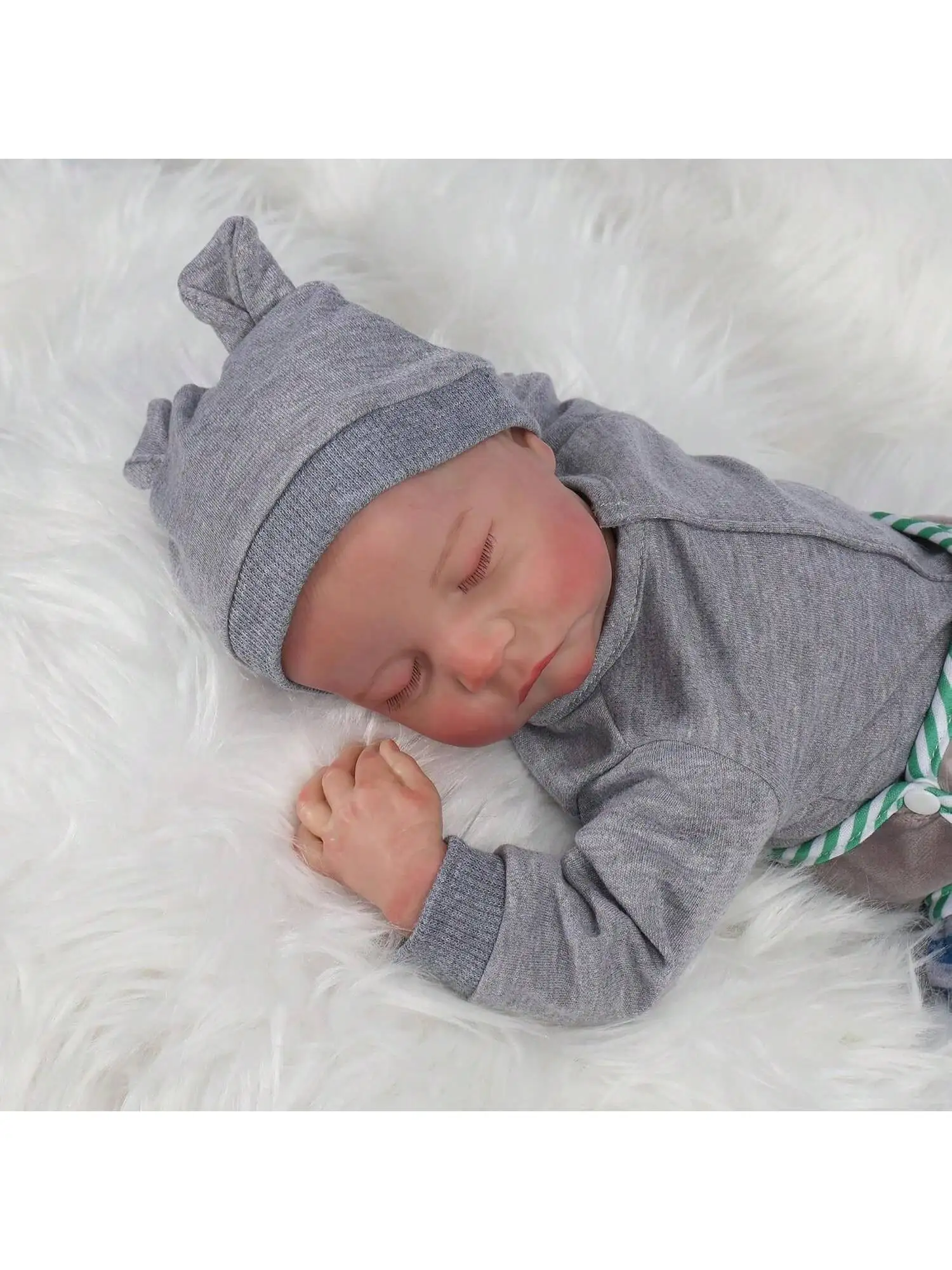 Bonecas reborn realistas-boneca realista de vinil macio fofo de 12 polegadas, bonecas flexíveis da vida real (boneca apenas/sem acessórios)