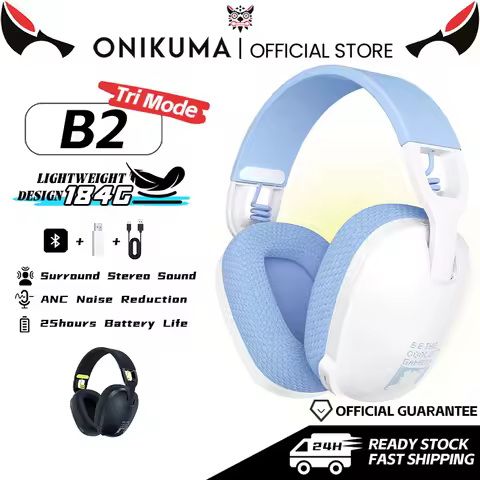 2025 New Onikuma Wireless Gaming Headset For PS5 PS4 PC 2.4GHz USB Game Headphones With Mic Ergonomic Design 5.3 Headphone
