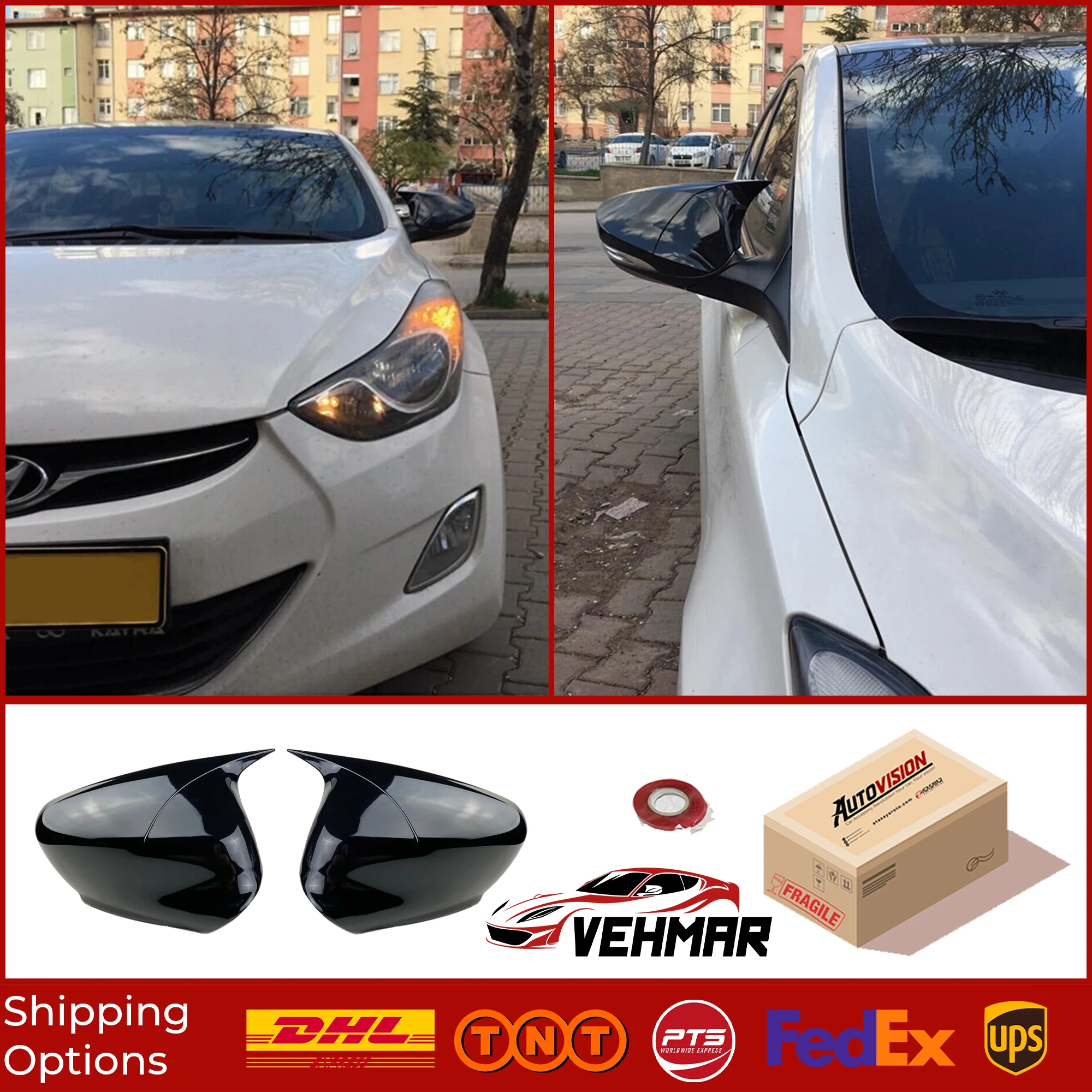 

Модель летучей мыши, зеркальный чехол для Hyundai Elantra 2011 2012 2013 2014 2015 w/n, аксессуары для сигнала, яркий черный чехол летучей мыши, автомобильные экраны