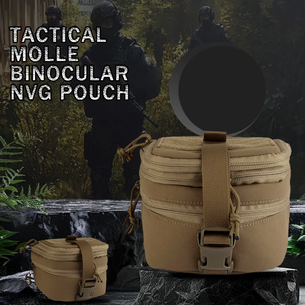 

Tactical Binocular NVG Pouch Expandable Molle HouseBag Shockproof Protection Bag Organization for Outdoor Airsoft Hunting