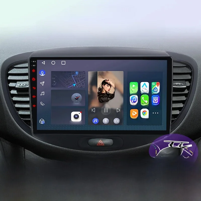 Draadloze CarPlay voor Apple Android Auto Radio GPS voor Hyundai Grote i10 2008 2009 2010 2011 2012 Multimedia RDS 4G WiFi - afbeelding 2