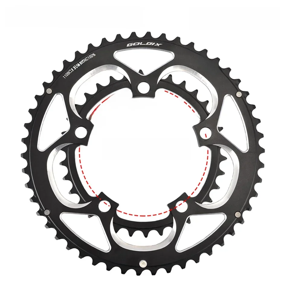AliExpress GOLDIX 110BCD Bicycle Chainring Double Disc 50-34T for Road Bike Crankset Compatible 9/10/11Speed Folding Bike Chain Wheel