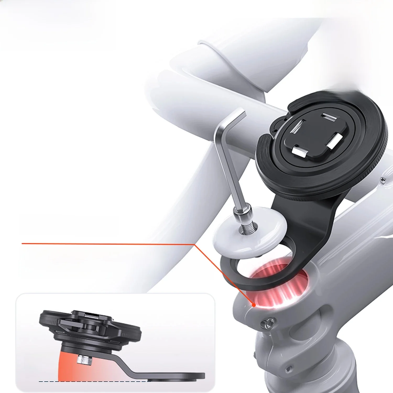AliExpress SINCETOP MOUNT For Magnetic Bike Phone Mount for Handlebar Stem - Universal Road & MTB Cycling GPS Holder Compatible with iPhone 16 Pro Max