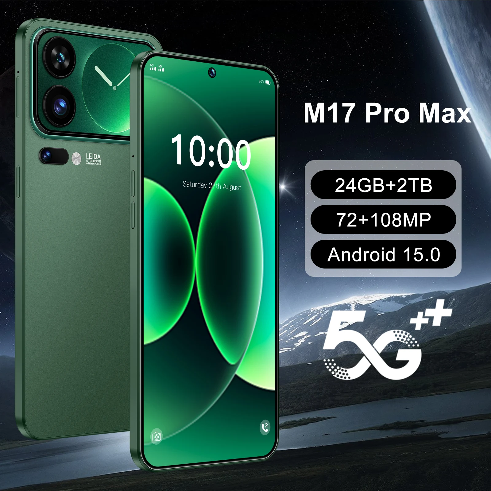 

2026 NEW HOT Silicone Case For M17 Pro Max Global Edition 7.3" Punch-Hole Snapdragon 8 Gen4 16GB 1TB 5G 7800mAh 108MP Type-C