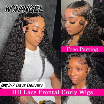 نجاح باهر الملاك 13x6 HD الدانتيل الباروكات الأمامية موجة المياه الباروكات قبل قطعها خصلات الشعر المستعار الإنسان تذوب جلود مجعد الشعر البرازيلي للنساء