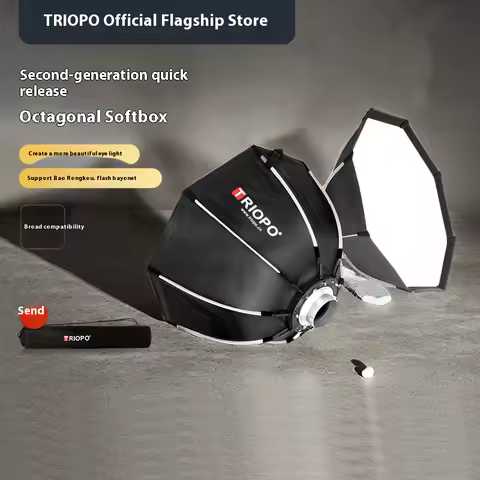 Triopo 55 65 90cm Photo Portabe Bowens Mount Softbox w/ Honeycomb Grid Octagon Umbrella Outdoor Soft Box for Godox Jinbei Strobe
