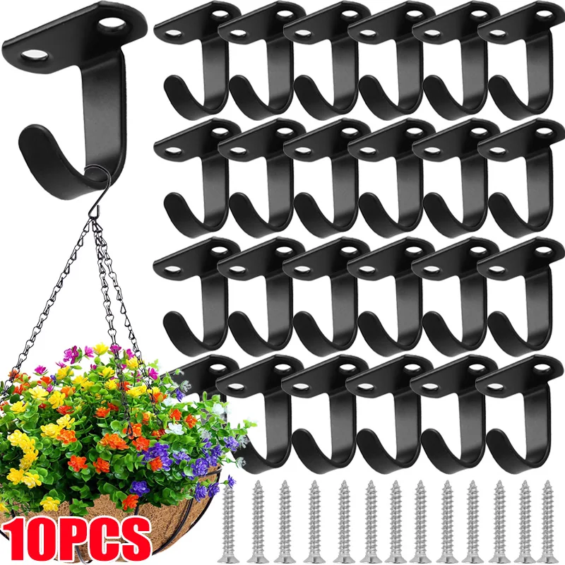 Stainless Steel Ceiling Hooks Wall Mounted Screws Hooks Hanging Basket Plants Flower Pots Hanging Holder Home Heavy Duty Hanger