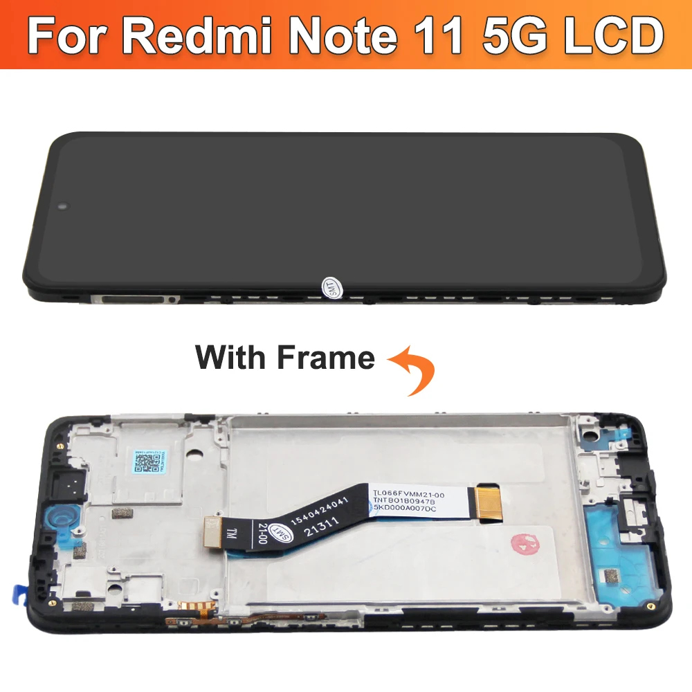 For Xiaomi Redmi Note 11 5G  LCD Display Touch Screen Assembly Replacement For Redmi Note 11 5G 21091116AC LCD Display