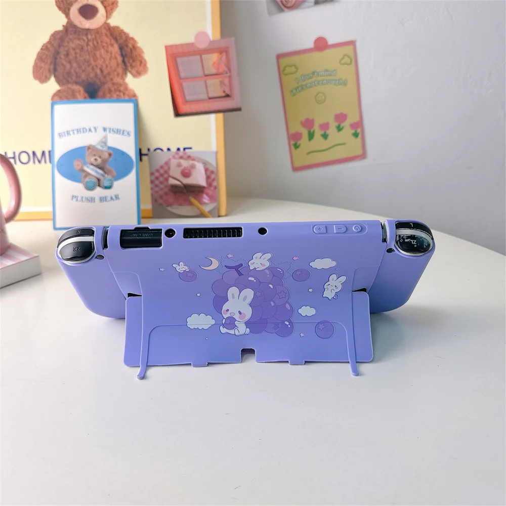 Cute Grapes Rabbit Protective Case For Nintendo Switch Oled Protector Cover For Switch NS Game Console Accessories Soft Casing