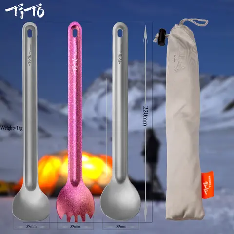 Titanium Long Handle Camping Utensils TITO TITANIUM