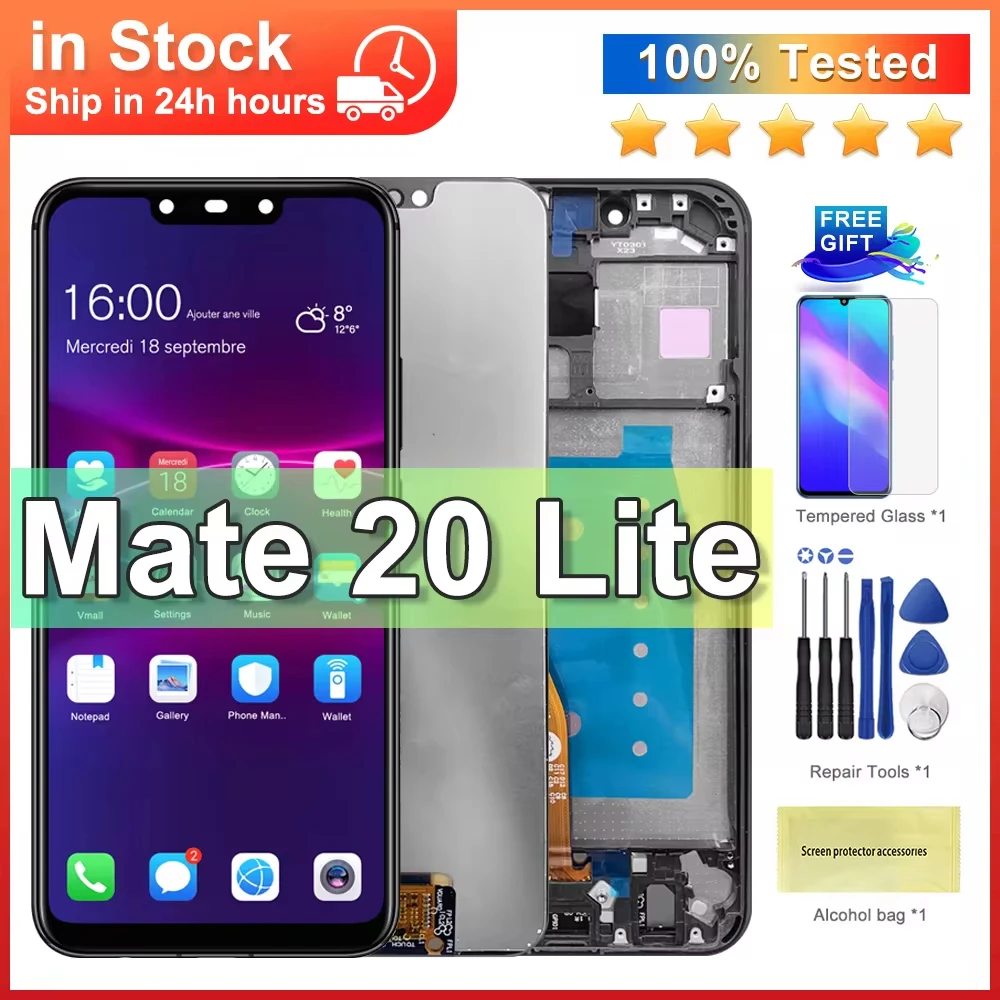 

6.3''NEW Original LCD with Frame For Huawei Mate 20 Lite SNE-LX1 SNE-LX3 LCD Display Touch Screen Digitizer Assembly Replacement