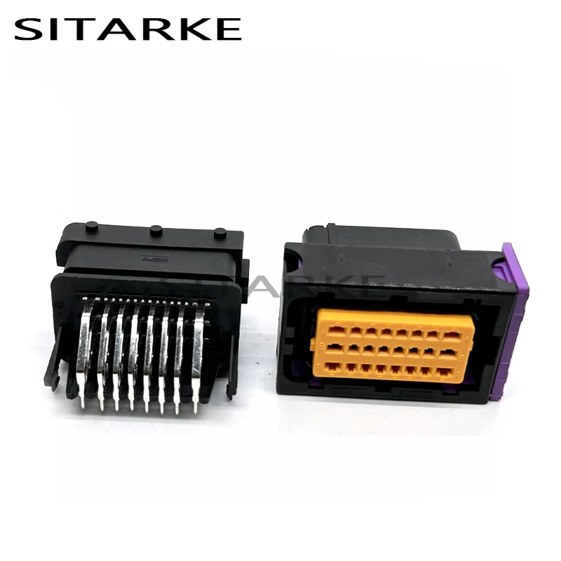 1 Kit Set 24 Pin Way Auto Plastic ECU Enclosure Box With Matching Male And Female 24P FCI Connectors