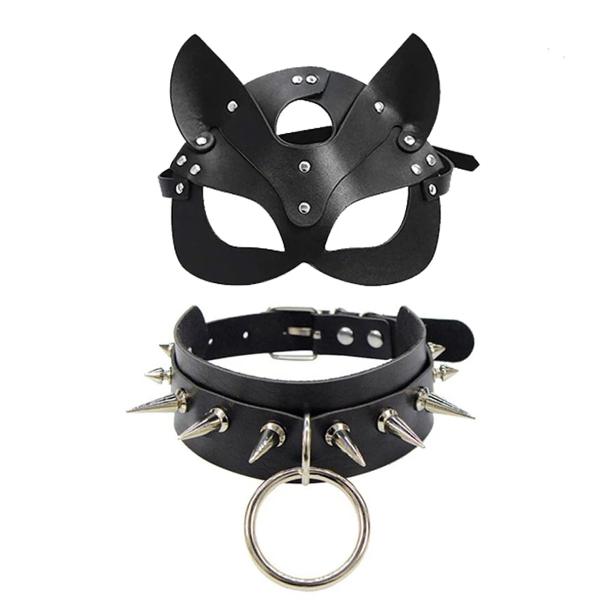 Set Masker Telinga Kucing Seksi Cewek Pedas Kulit Imitasi