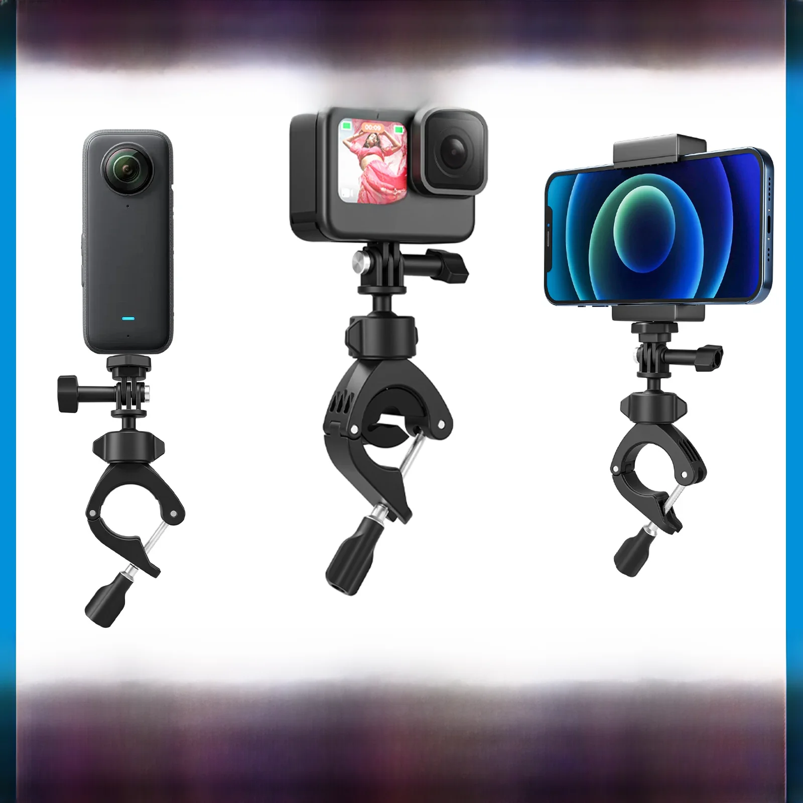 AliExpress TELESIN Cycling Motorcycle Clip 360° Super Clamp 1/4" Hole Bracket For GoPro DJI OSMO Action Insta360 Action Camera Accessories