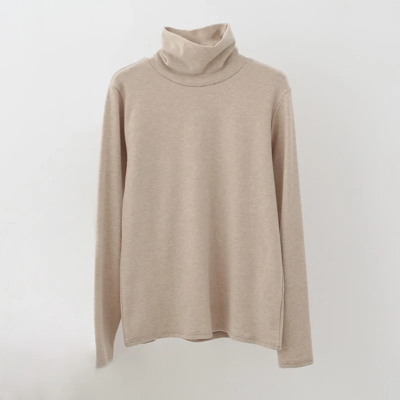 Women Long Sleeve Turtleneck Tops Fall Winter Cotton High Neck T Shirt