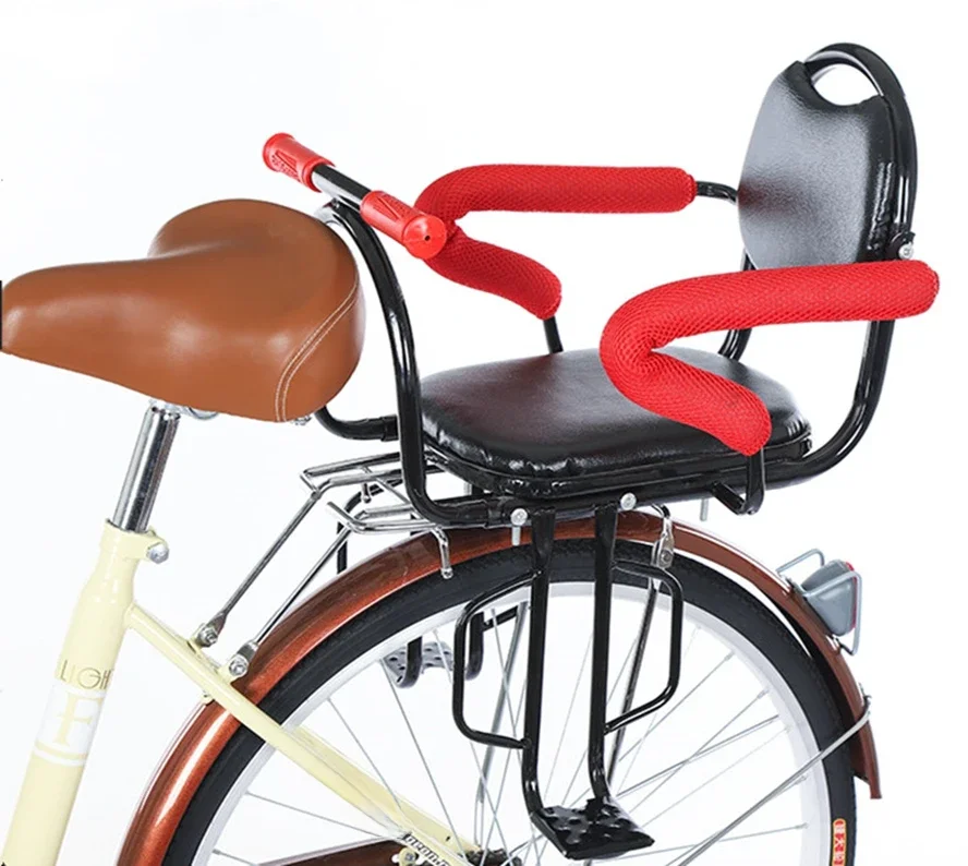 AliExpress Child Bicycle Back Seat Kids Bike Seat Bike Rack Rest Cushion with Back Saddle Cycle Accessories Parts PU Leather Bike Seat