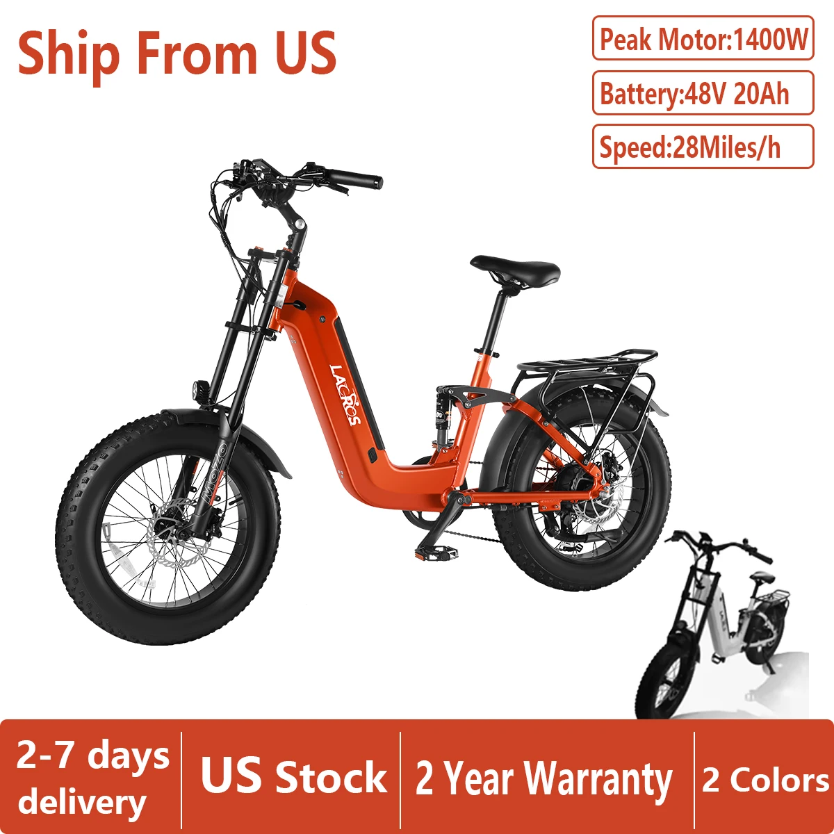

Electric Bike for Adults 1400W Peak Motor Ebike 80 Miles Max Range Electric Bicycle 20" Fat Tire City Commuter Ebike