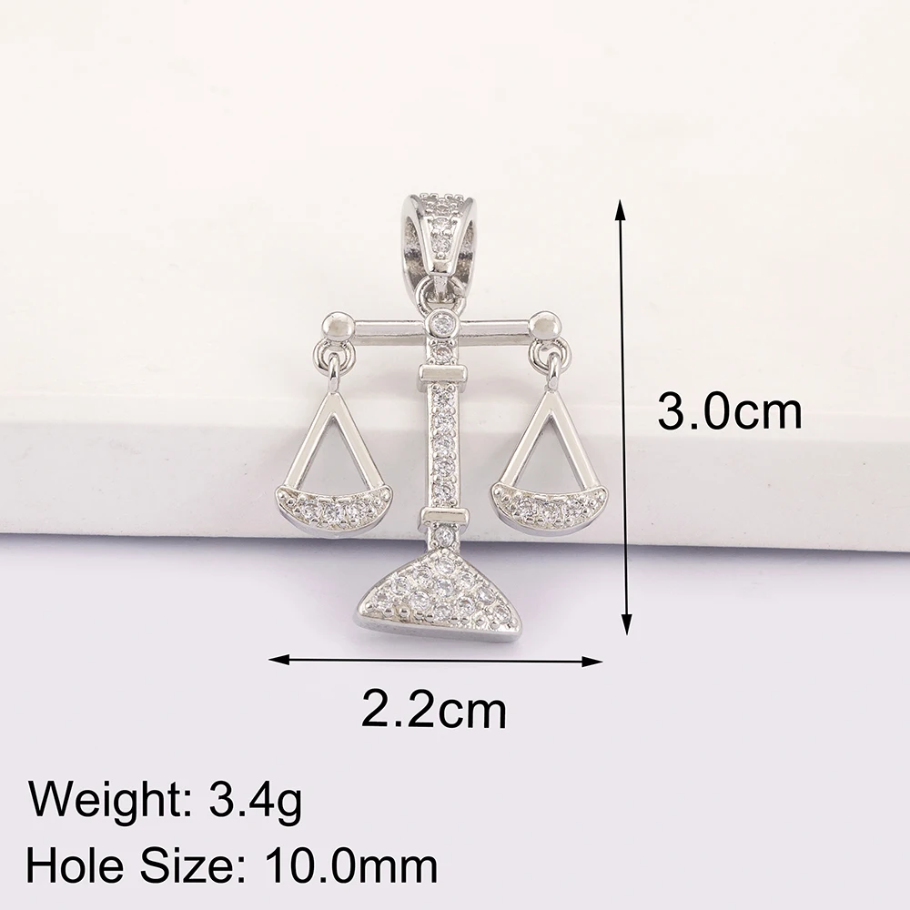 Luxury Balance Scale Charms Pendant Tennis Racket for Jewelry Making Handmade Necklace Diy Jewelry Findings Supplies for Women