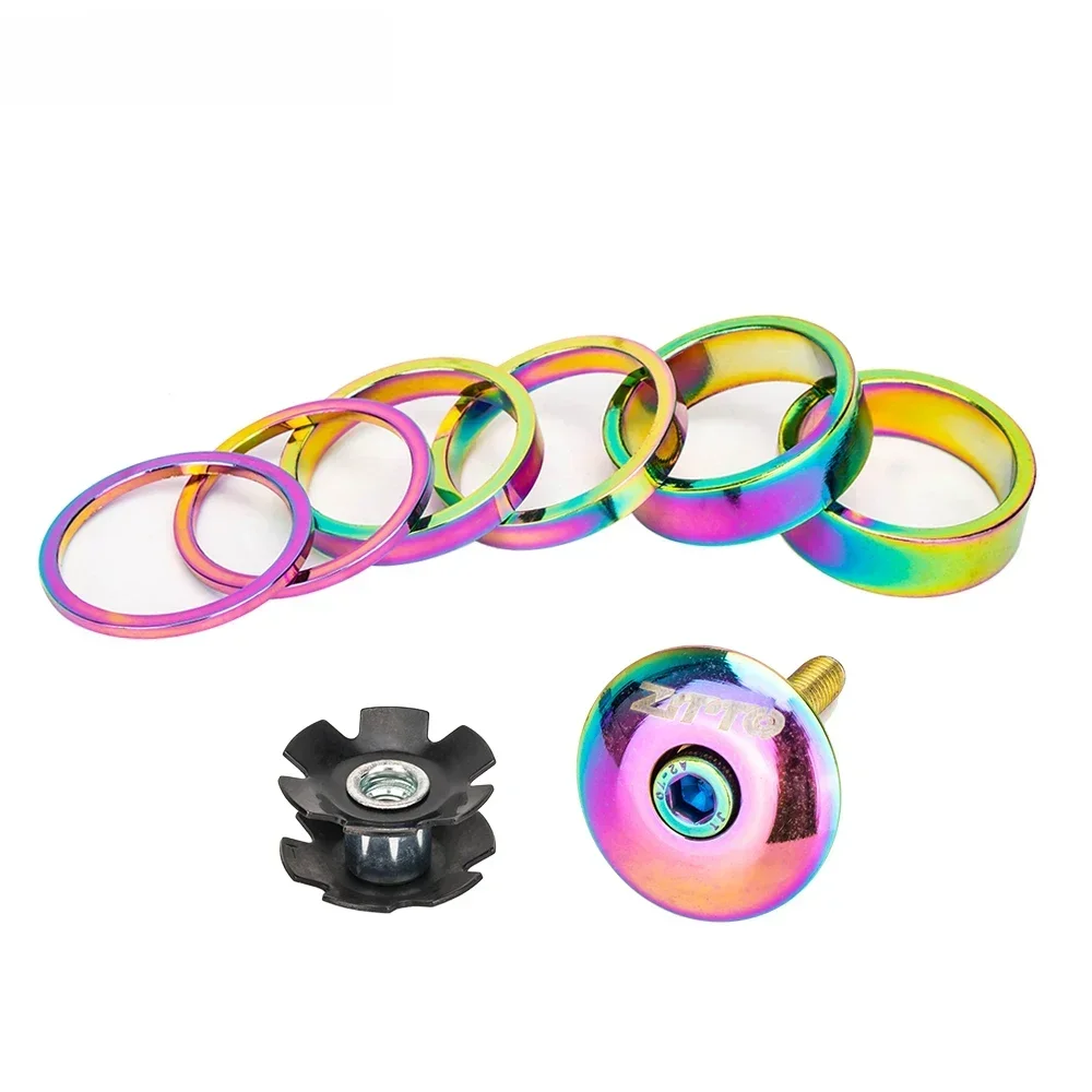 AliExpress ZTTO Bicycle Aluminum Alloy Headset Spacer Stem Top Cap Stainless Washer Ring Screw 28.6mm Bike Fork Steerer Tube Star Nut
