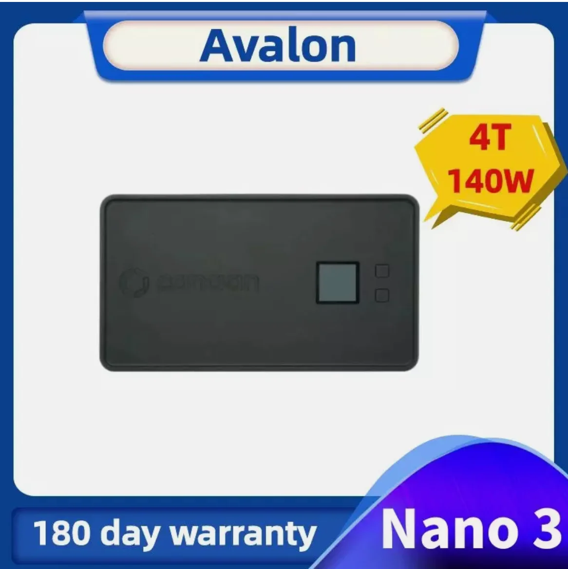 2024 New Avalon Nano 3 140W Home Quiet Asic Bitcoin Miner with PSU