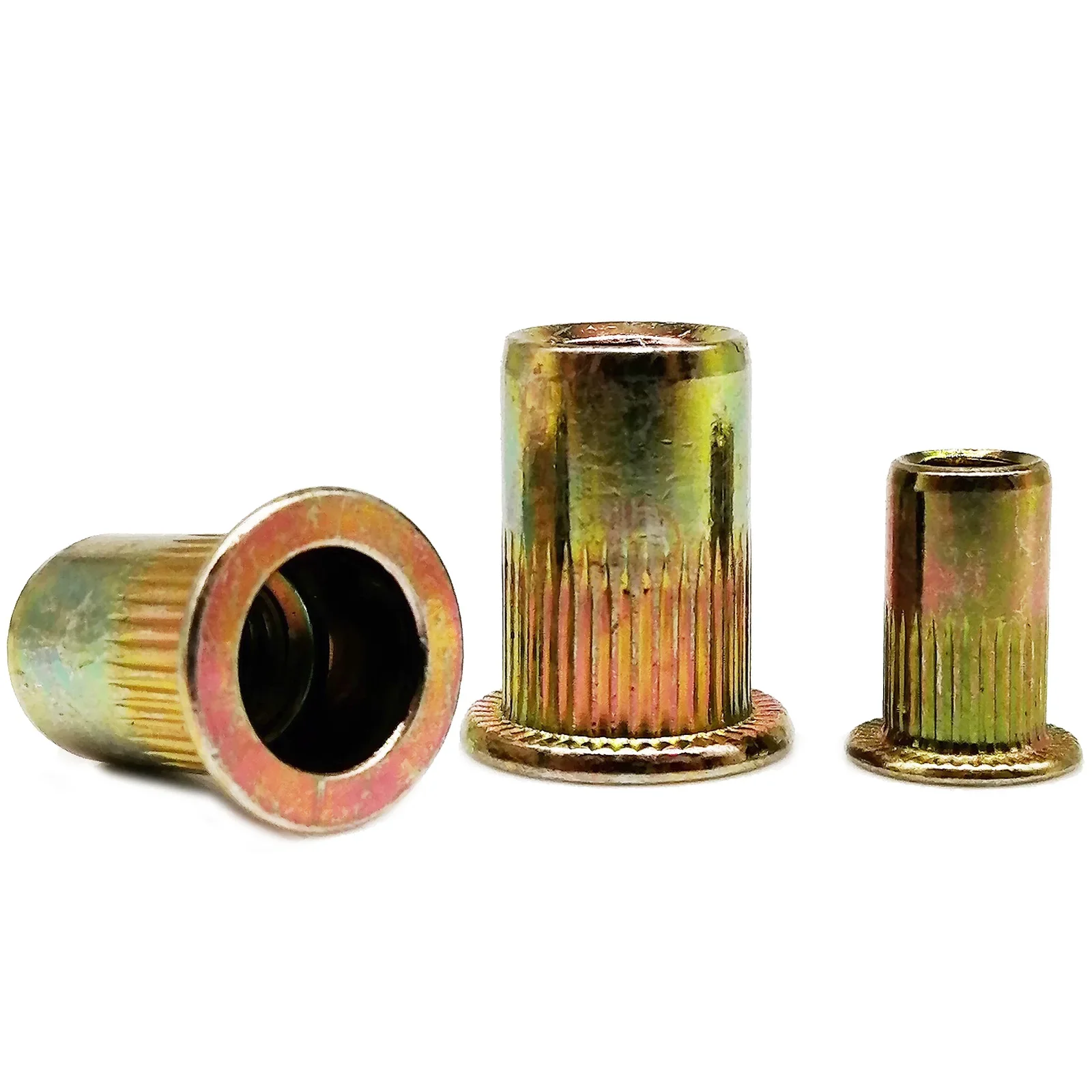 60/40/20/10 pièces tête plate Rivet écrou reliure insérer écrou Rivnut Nutsert M3 M4 M5 M6 M8 M10 M12 acier au carbone