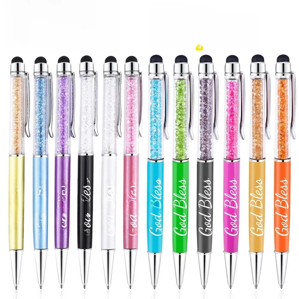 50 teile/los Kristall Metall Kugelschreiber Mode Kreative Stylus Touch für Schreiben Schreibwaren