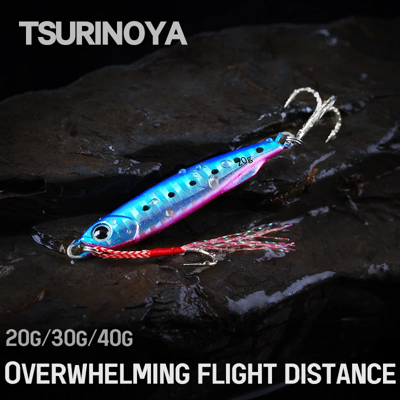 TSURINOYA Shore Jigging Fishing Lure 20g 30g 40g Metal Cast Jig Spoon Casting Sea Bass Fishing Lure Hard Bait Fishing Tackle