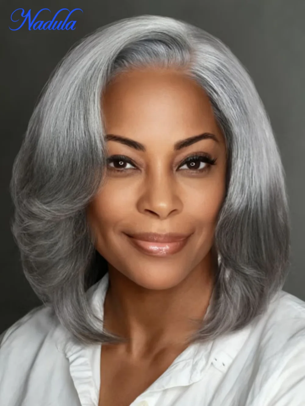 Nadula 6.5*1.5 الجانب جزء الملح والفلفل الرمادي الطبقات بوب قبل قطع الحد الأدنى الدانتيل غلويليس باروكة من شعر طبيعي قصير بوب خصلات الشعر المستعار الإنسان #2