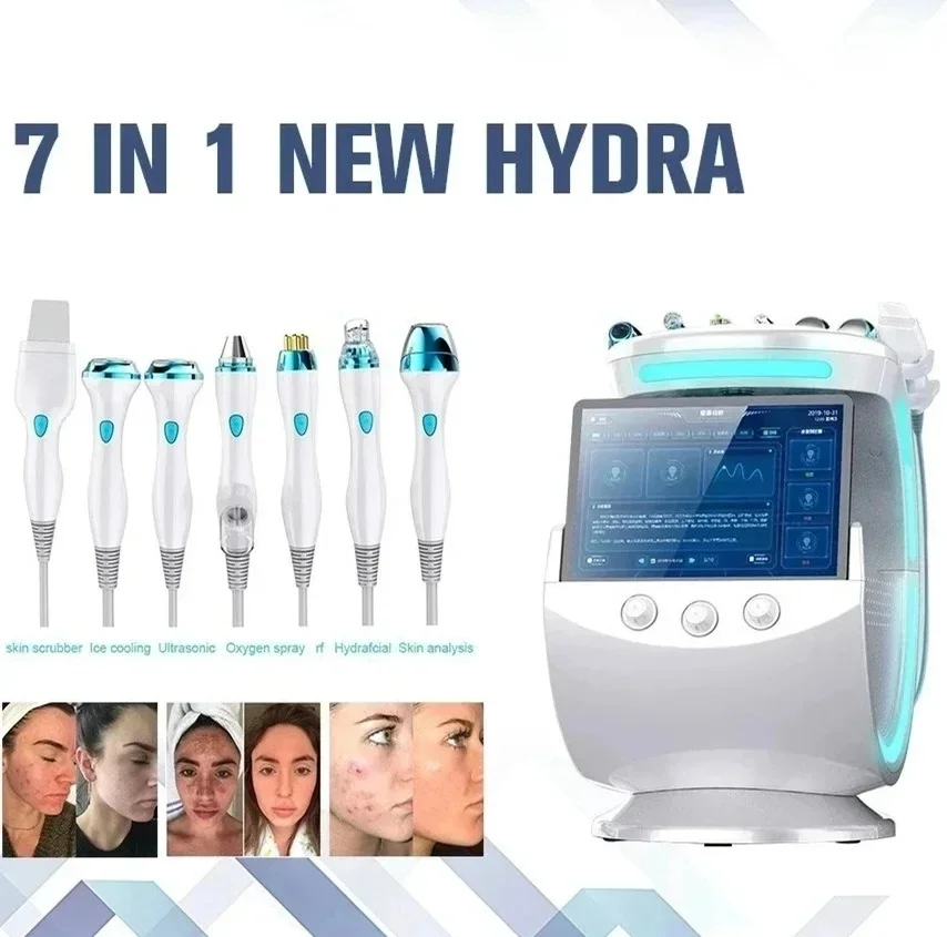 7 in 1 Facial Skin Analysis Water Oxygen Cleaning Device For Women Facial lifting And Tightening Ultra-sonic Skin Rejuvenation