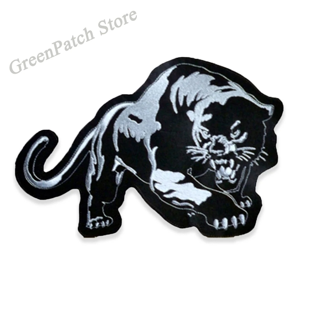 Black Tiger Panther Embroidered Iron on Patches for Clothing High Quality Fashion Pattern Sew on Jacket Applique Accessories