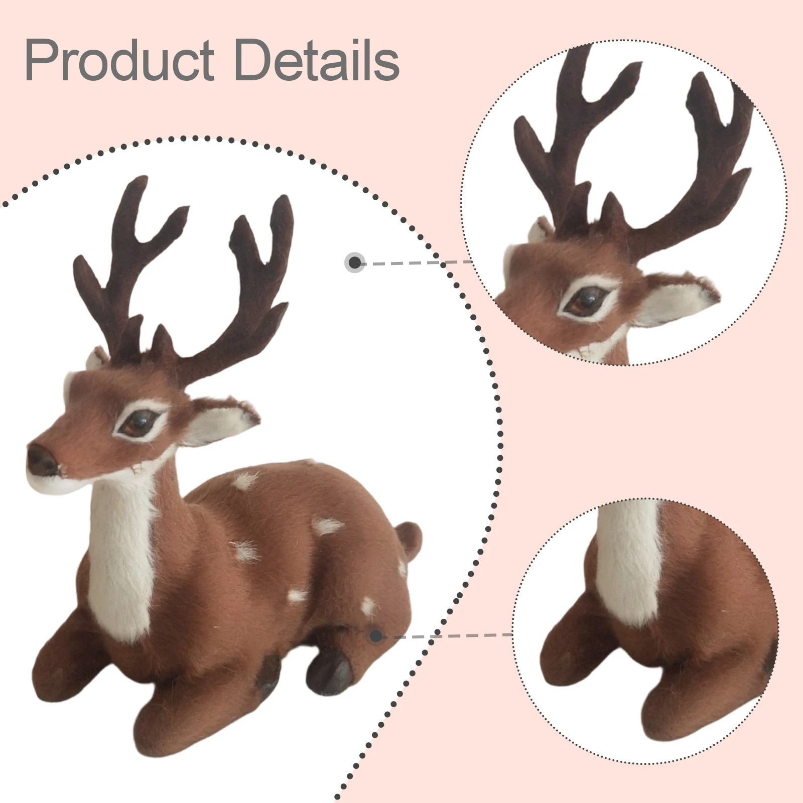 Simulation Lying Christmas Sika Artificial Deer Reindeer Fairy Garden Miniatures Prop Animal Model Figurine Shop Window Showcase