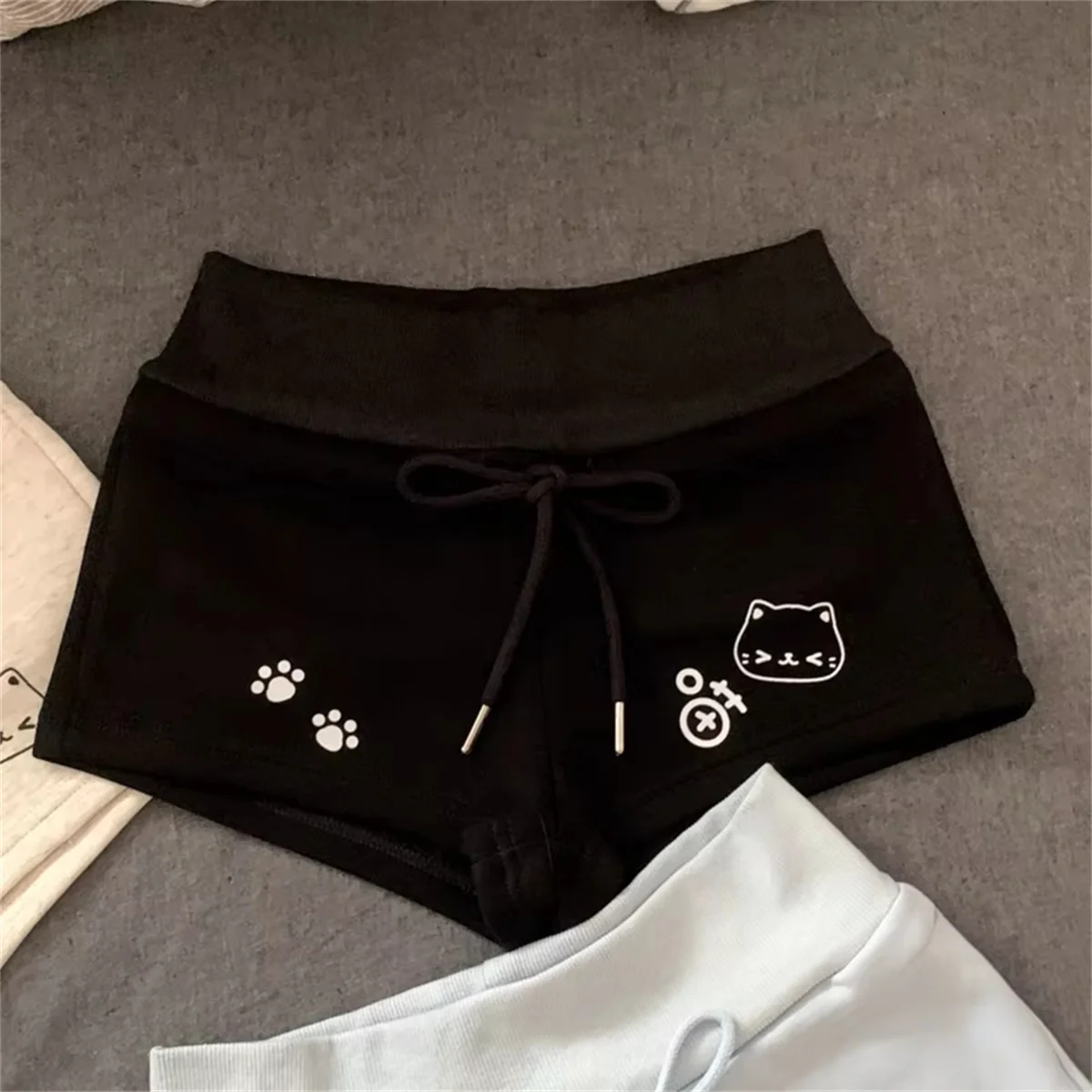 Damen-Shorts mit Kawaii-Bär-Aufdruck, japanischer süßer Sommer-Casual-Harajuku-Stil, elastische Taille, Damenhose, modische Shorts für Damen, Y2K – Detail 3
