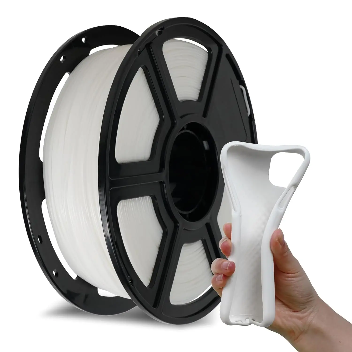 

TPU Filament 1.75mm white 250G/500G, Flexible 3D Printer Filament with Shore Hardness 95A, Strong Elasticity