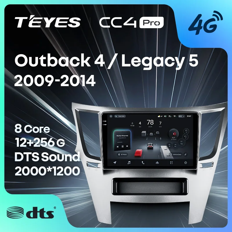 TEYES CC4 PRO para Subaru Outback 4 BR Legacy 5 2009 - 2014 LHD CarPlay Radio Multimedia estéreo coche reproducción Auto 2DIN Autoradio
