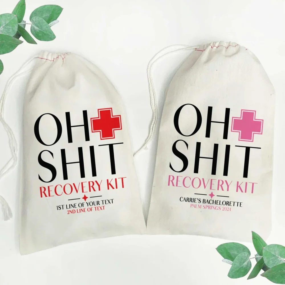 25 pcs Oh Shit Recovery Kits - Custom Hangover Kit Bags - Oh Shit Kits for Bachelorette