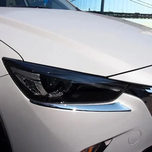 Chrome Headlight Eyebrows Stickers Trim Cover Lid For 2016-2024 Mazda CX3 CX-3 DK Head Light Molding Accessories
