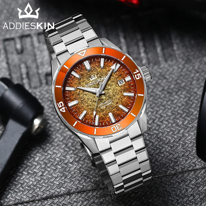 AddiesKin K005 Luxury Automatic Mechanical Watch Men Miyota 9015 Ceramic Bezel 3D Gradient Dial Sapphire Crystal 316L Steel 200M