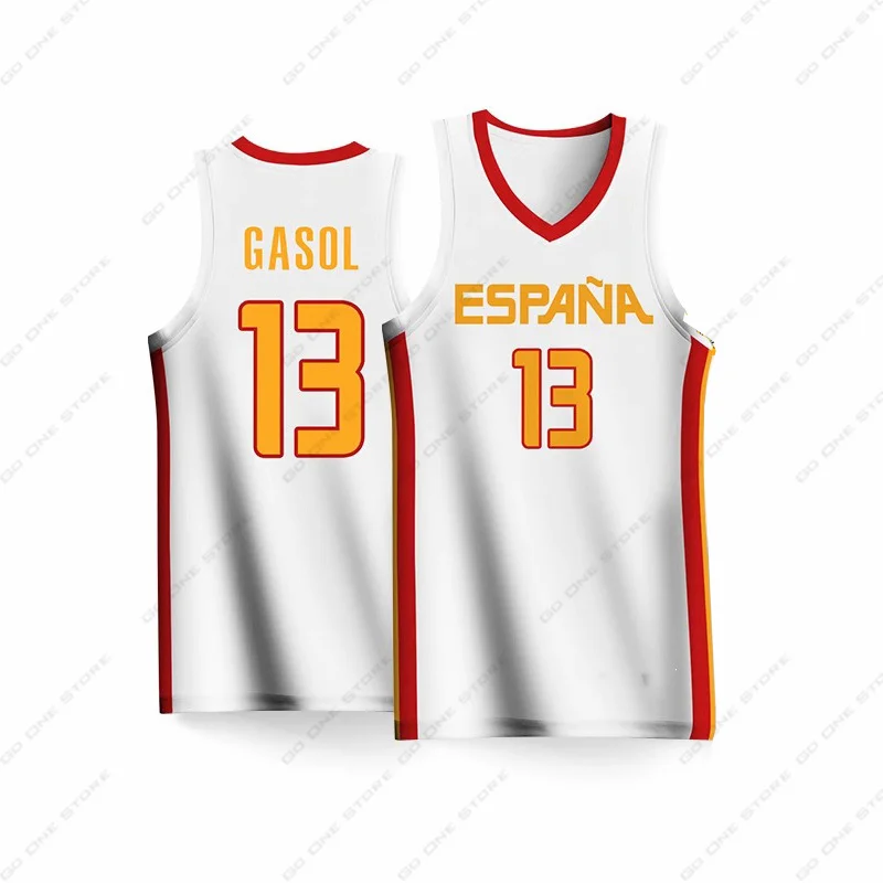 2024 Espain Basketball Fan Jersey Kids Oversized Sports Training Jersey Men's And Women's Quick-Drying Sleeveless Shirt Tops