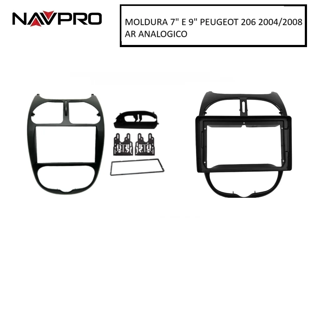 FOR PEUGEOT 206 7/9 inch Frame/Fascia and connecting cables for NAVPRO installation