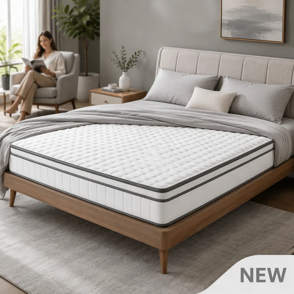Materasso per adulti Simurq, 90 cm x 200 cm – spessore 25 cm, morbido e confortevole, con tecnologia a memoria di forma e design a molle, resistente e traspirante, anallergico, colore bianco.