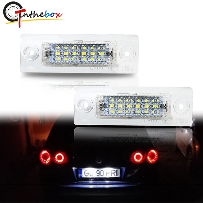 

2PCS 12V LED Car License Number Plate Light Lamp No Error For VW Touran Golf Caddy Jetta MK5 T5 Passat Cimousint SKODA Superb