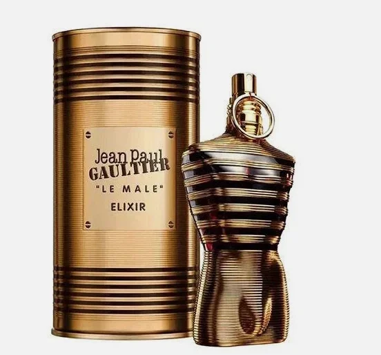 Le Male Elixir di Jean Paul Gaultier 100ml Profumo con Fragranza Calda di Miele e Vaniglia in Iconica Bottiglia a Forma di Torso con Strisce Dorate