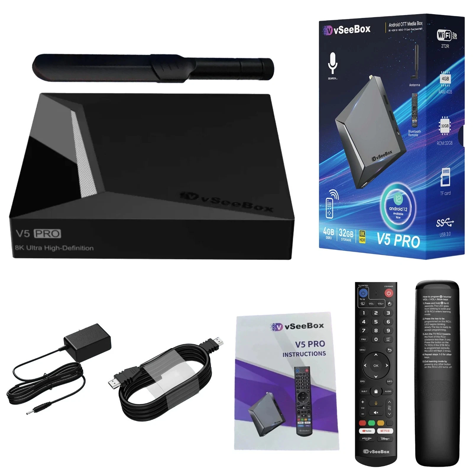 vSeeBox V5 Pro Version Voice Control Android TV Box, Authorized Distributor