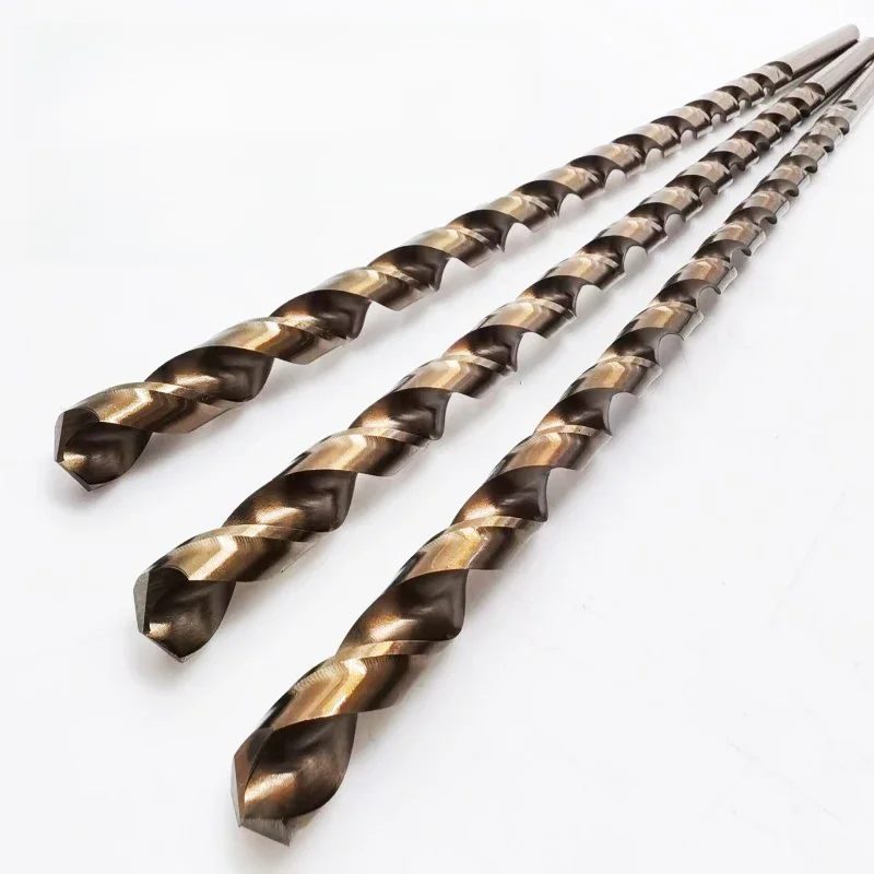 Outils Drillforce 1 pièce 2-14mm HSSCO 5% M35 Cobalt 160-400mm forets hélicoïdaux longs pour acier allié en acier inoxydable et fonte