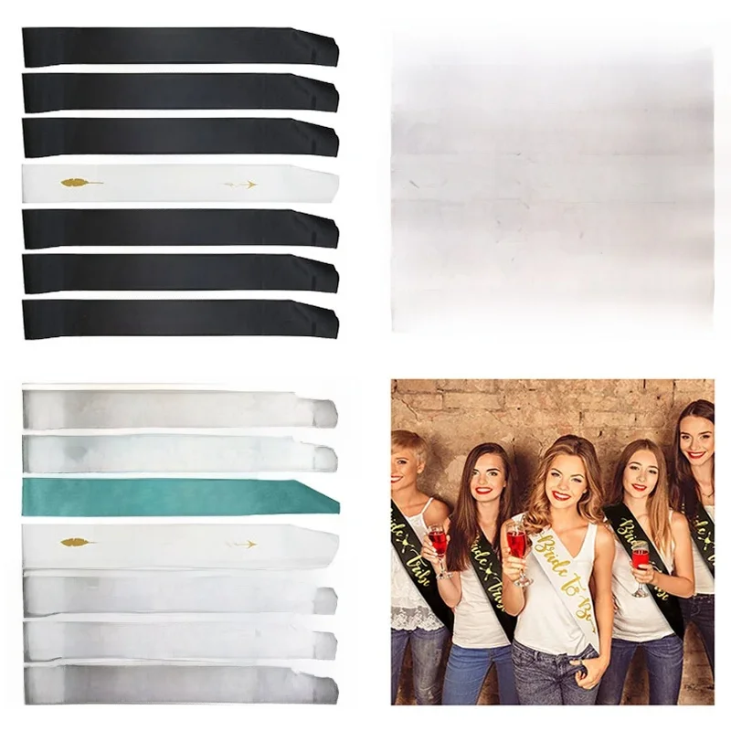 7/1Pcs Bride To Be Sash Dekoracja ślubna Bridal Shower Team Bride Tribe Satin Sash Hen Bachelorette Party Decoration Supplies — zdjęcie 2
