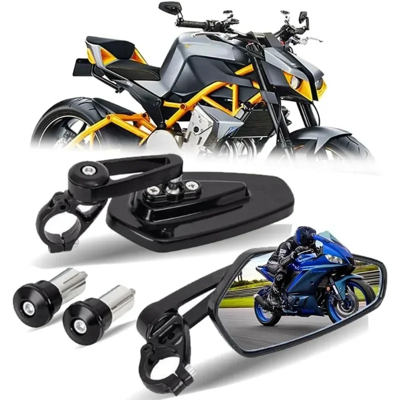 AliExpress NONE 22mm CNC Motorcycle Handlebar Mirror - Universal Fit Aluminum Alloy Bar End Rearview Mirror for Custom Bike Modification