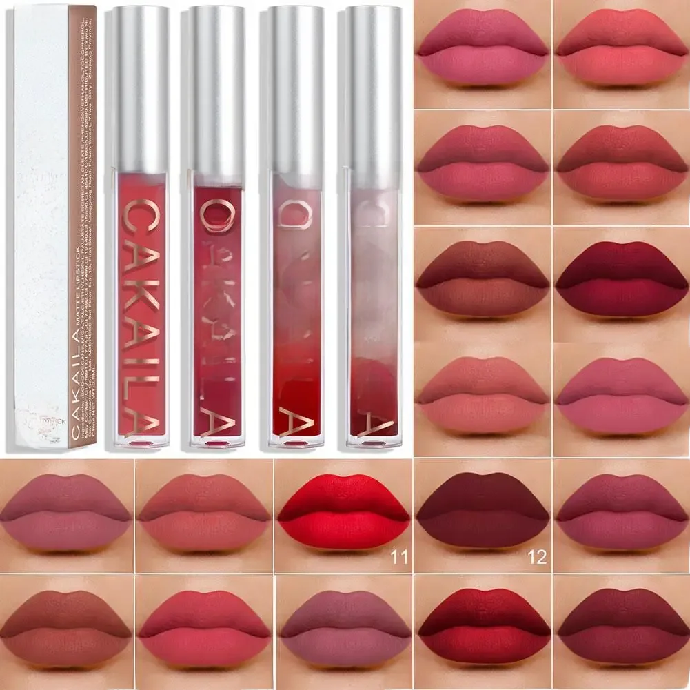 CAagreILA-Ensemble de rouge à lèvres liquide Nude Velvet 256, Rouge brillant Jules, Rouge à lèvres sexy, Nude, Longue durée, Imperméable, Cosmétique